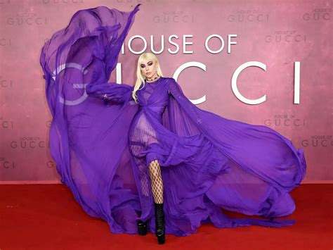 lady gaga purple dress house of gucci